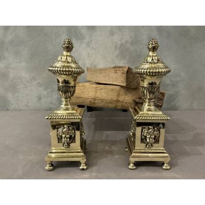 Pair of antique bronze and iron cheats dating from the late 18th century