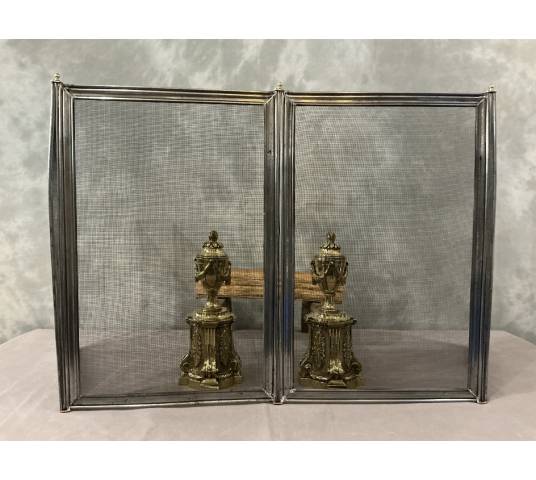 Pare feu de cheminée ancien en fer d'époque 19 ème