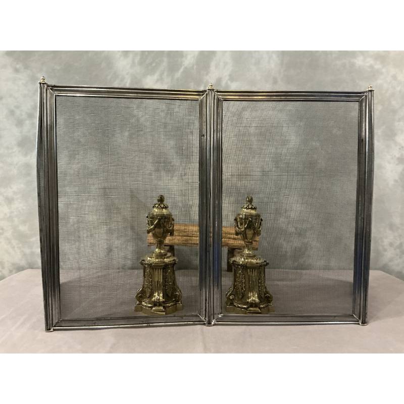 Pare feu de cheminée ancien en fer d'époque 19 ème