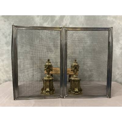 Pare feu de cheminée ancien en fer d'époque 19 ème