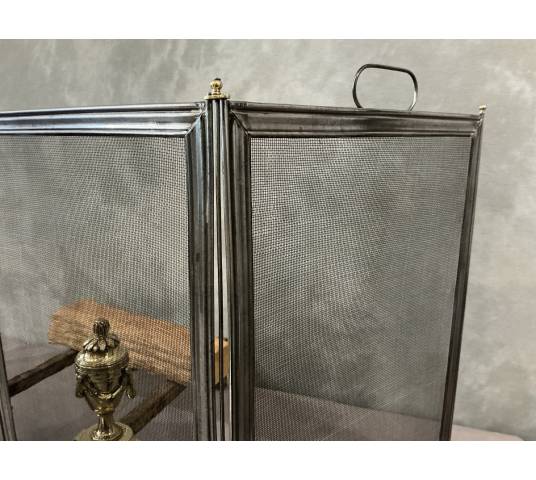 Pare feu de cheminée ancien en fer d'époque 19 ème