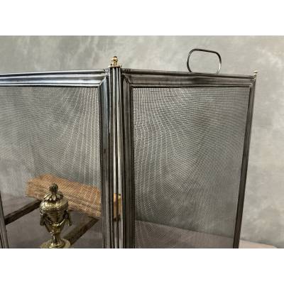 Pare feu de cheminée ancien en fer d'époque 19 ème