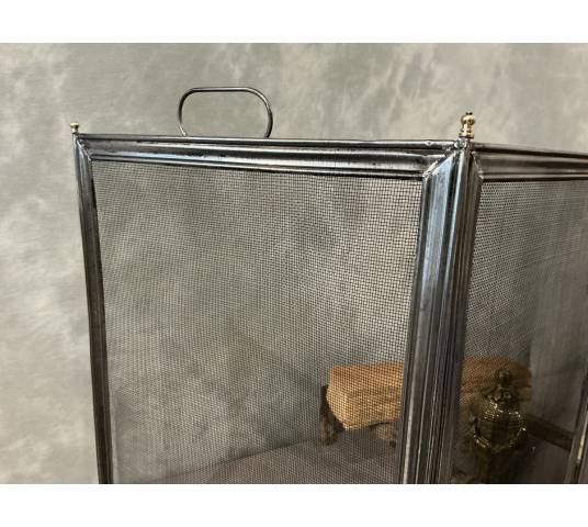 Pare feu de cheminée ancien en fer d'époque 19 ème