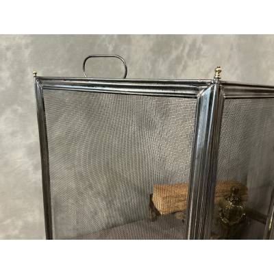 Pare feu de cheminée ancien en fer d'époque 19 ème