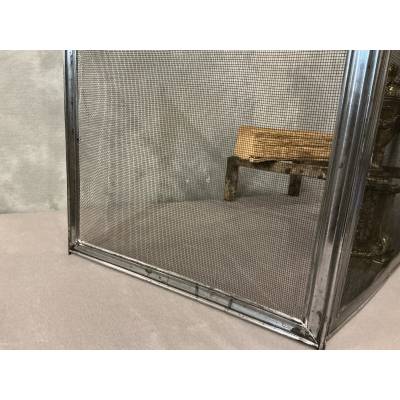 Pare feu de cheminée ancien en fer d'époque 19 ème