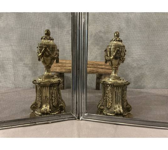 Pare feu de cheminée ancien en fer d'époque 19 ème