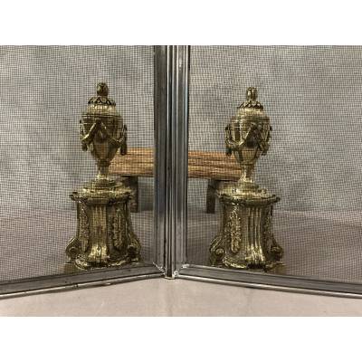 Pare feu de cheminée ancien en fer d'époque 19 ème