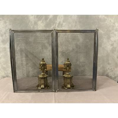 Pare feu de cheminée ancien en fer d'époque 19 ème