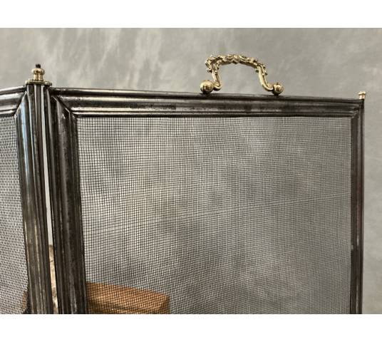 Antique iron fireplace screen from the 19th century