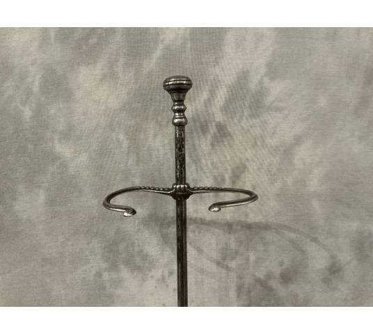 Serviteur de cheminée ancien en fer d'époque 19 ème