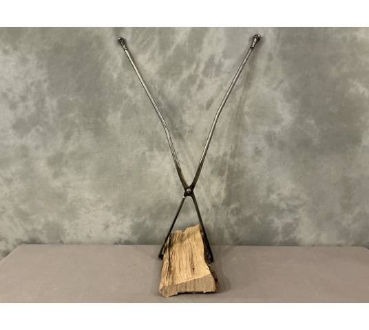 Grande pince ciseaux, pince à bras en fer forgé d'époque 18 ème