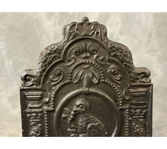 Antique cast iron fireplace backplate dating from the late 17th century