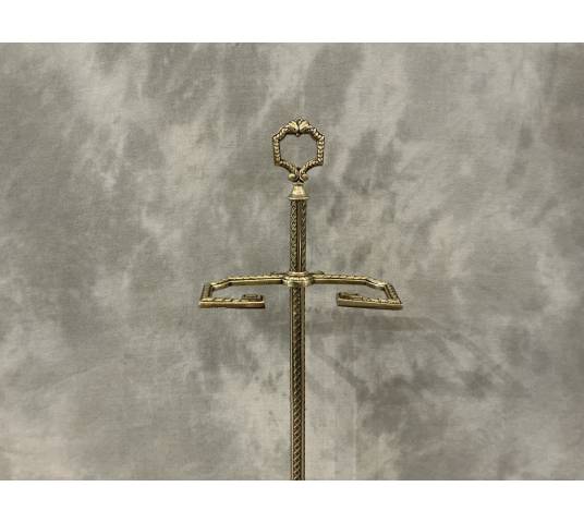 Serviteur de cheminée ancien en bronze et laiton d'époque 19 ème