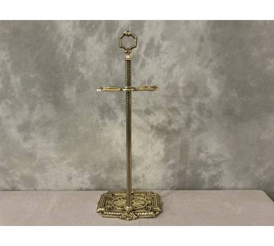 Serviteur de cheminée ancien en bronze et laiton d'époque 19 ème