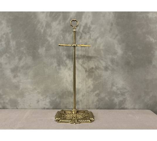 Serviteur de cheminée ancien en bronze et laiton d'époque 19 ème