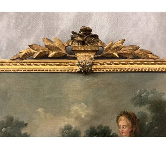 Peinture haut de porte d'époque 18 ème Louis XVI