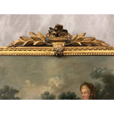 Peinture haut de porte d'époque 18 ème Louis XVI