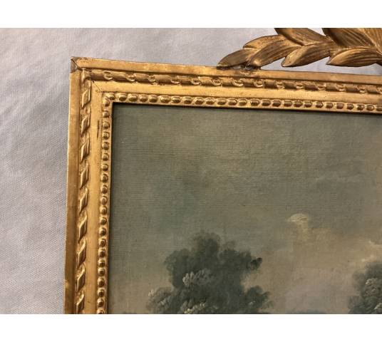 Peinture haut de porte d'époque 18 ème Louis XVI