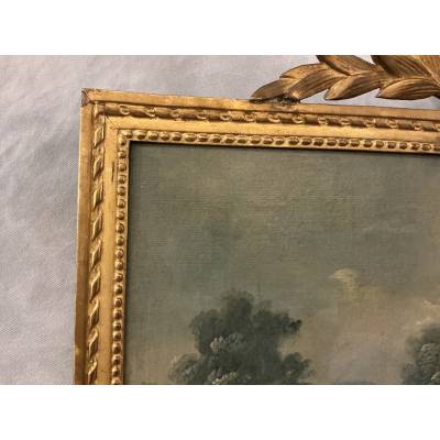 Peinture haut de porte d'époque 18 ème Louis XVI