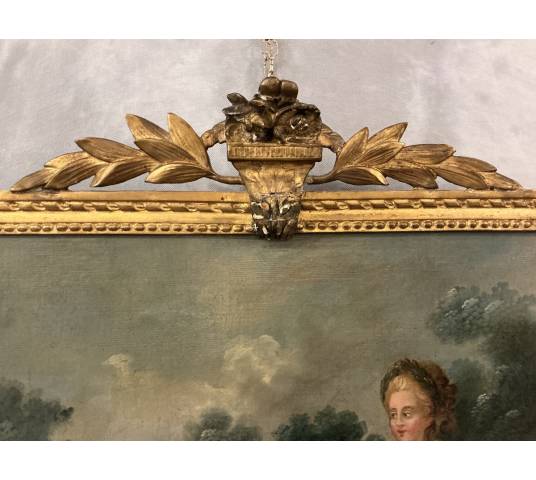 Peinture haut de porte d'époque 18 ème Louis XVI