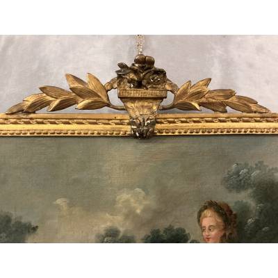 Peinture haut de porte d'époque 18 ème Louis XVI