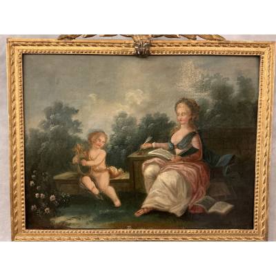 18th-century Louis XVI period painting above a door