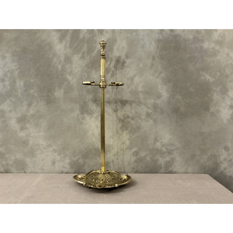 Serviteur de cheminée ancien en bronze et laiton d'époque 19 ème de style Transition