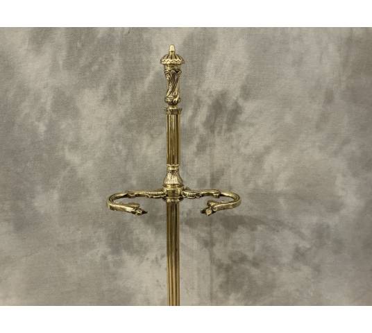 Antique 19th-century bronze and brass fireplace set in the Transition style