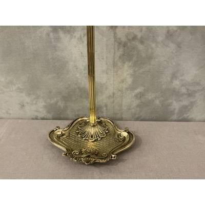 Antique 19th-century bronze and brass fireplace set in the Transition style
