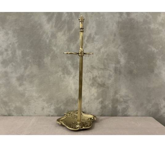 Serviteur de cheminée ancien en bronze et laiton d'époque 19 ème de style Transition