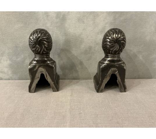 Paire de serres livres anciens en fonte d'époque 19 ème