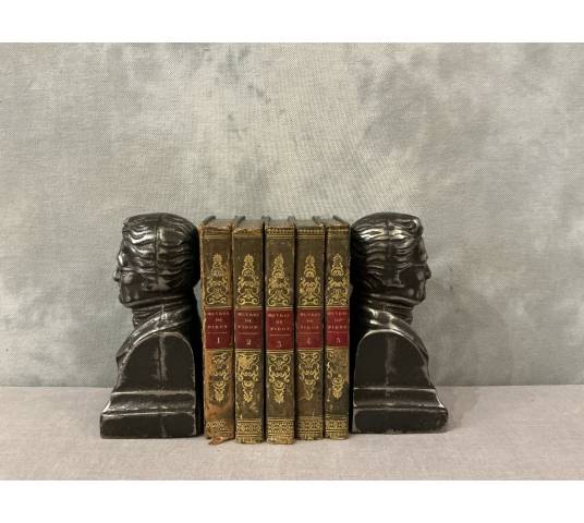 Paire de serres livres anciens en fonte d'époque 19 ème