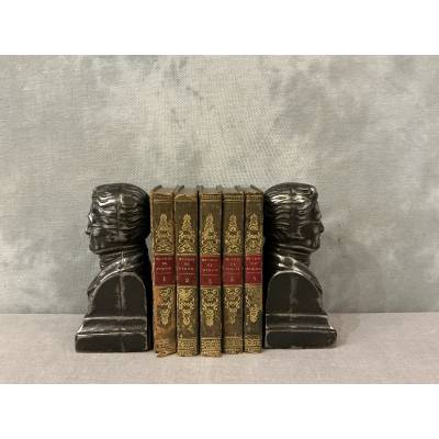 Paire de serres livres anciens en fonte d'époque 19 ème