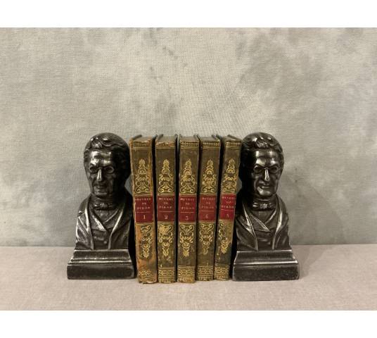 Paire de serres livres anciens en fonte d'époque 19 ème