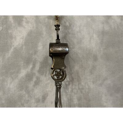Belle grande pince en fer et bronze d'époque Directoire 19ème