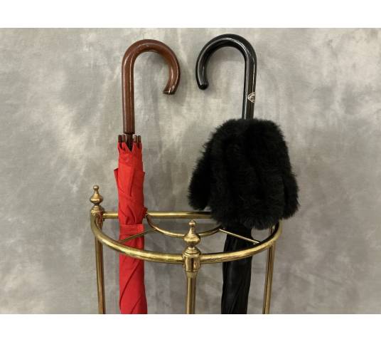 Porte parapluies demi-cercle en laiton et fonte vers 1900