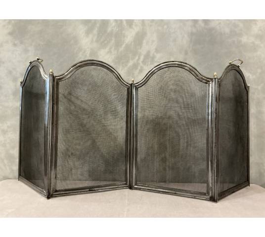 Antique iron fireplace screen from the 19th century
