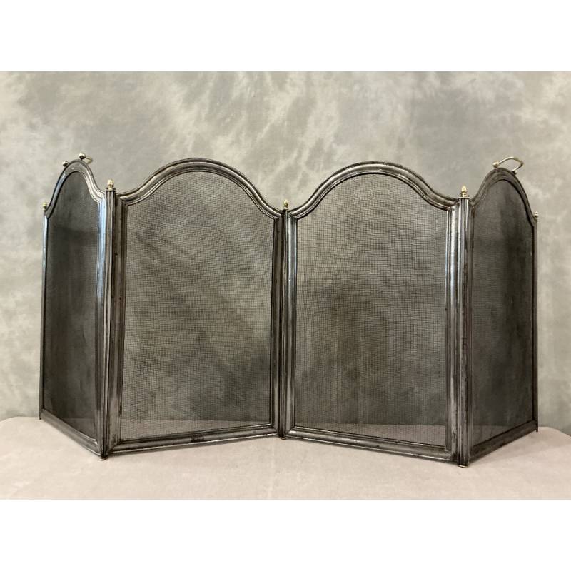 Antique iron fireplace screen from the 19th century