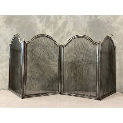 Antique iron fireplace screen from the 19th century