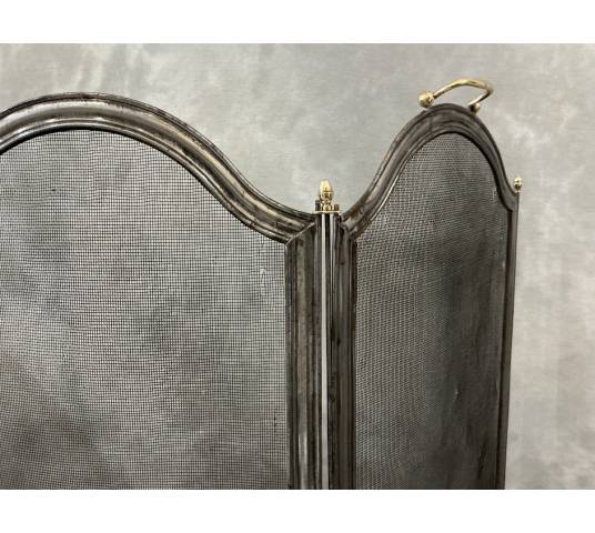 Antique iron fireplace screen from the 19th century