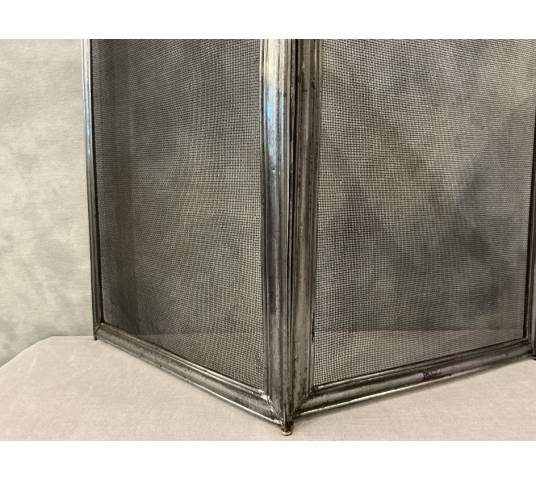 Antique iron fireplace screen from the 19th century