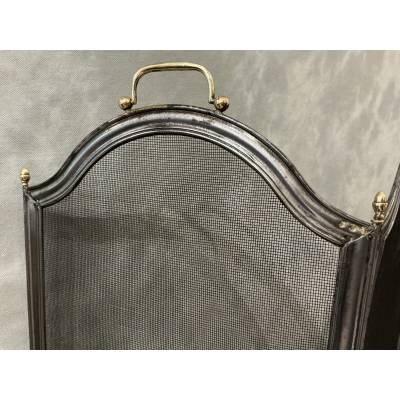 Antique iron fireplace screen from the 19th century