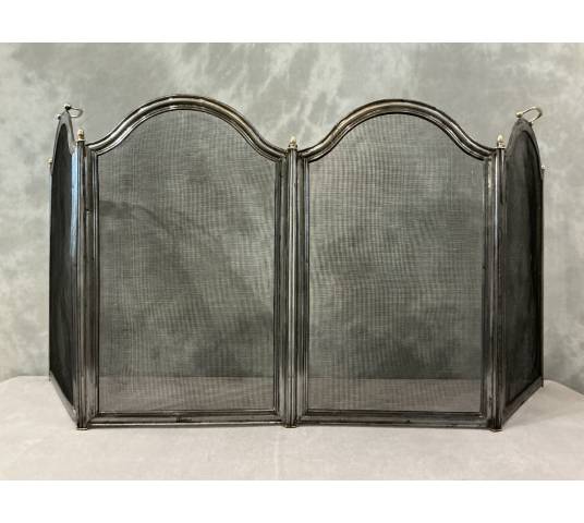 Antique iron fireplace screen from the 19th century