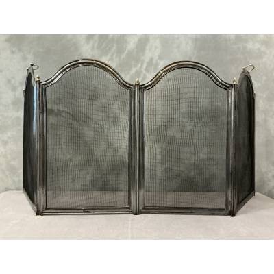 Antique iron fireplace screen from the 19th century