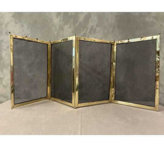 Antique brass fireplace screen from the 19th century