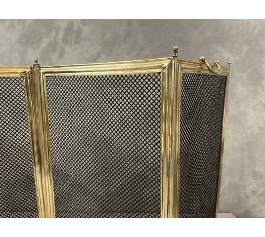 Antique brass fireplace screen from the 19th century