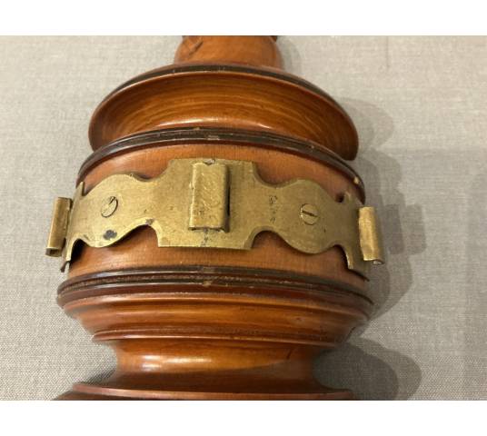 Coat rack, wooden and gilded iron hooks circa 1900