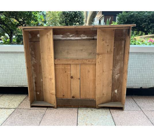 Cheminée décorative en bois peint d'époque fin 19 ème