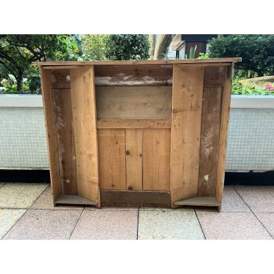 Cheminée décorative en bois peint d'époque fin 19 ème