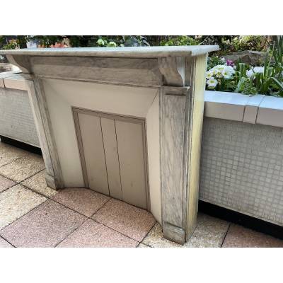 Cheminée décorative en bois peint d'époque fin 19 ème